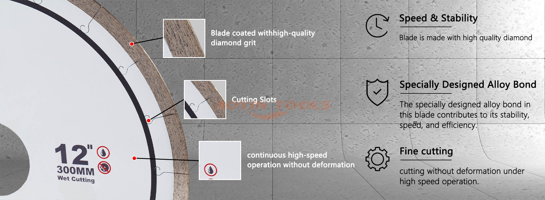 Thin Rim J Slot Diamond Blade