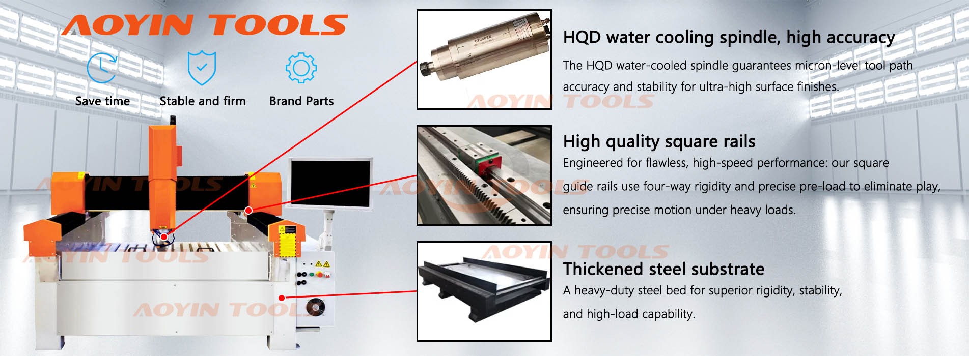 Heavy duty stone carving machine